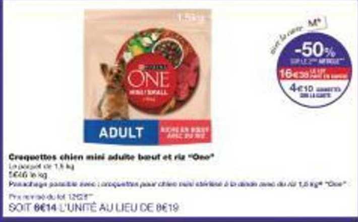 Croquettes chien mini adulte bœuf et riz "One"