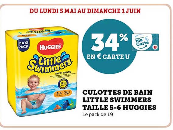 CULOTTES DE BAIN LITTLE SWIMMERS TAILLE 5-6 HUGGIES