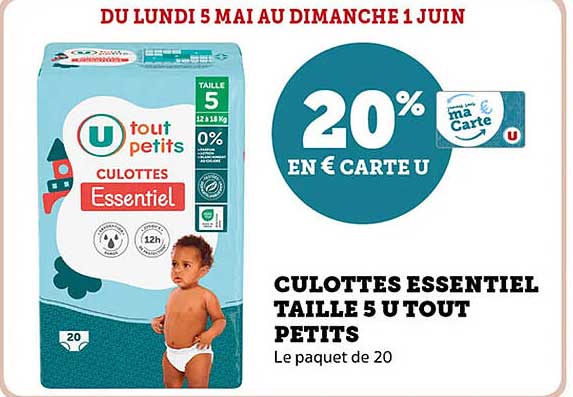 CULOTTES ESSENTIEL TAILLE 5 U TOUT PETITS