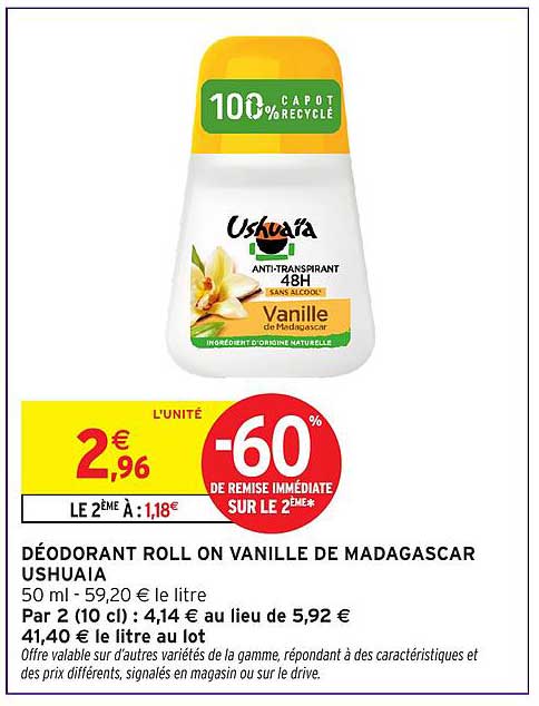 DÉODORANT ROLL ON VANILLE DE MADAGASCAR USHUAIA