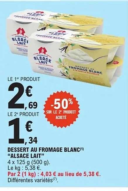 DESSERT AU FROMAGE BLANC "ALSACE LAIT"