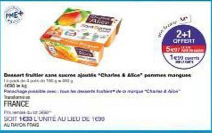 Dessert fruitier sans sucres ajoutés "Charles & Alice" pommes mangues