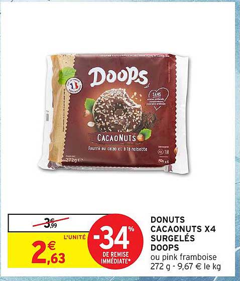 DONUTS CACAO NUTS X4 SURGELÉS DOOPS