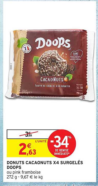DONUTS CACAONUTS X4 SURGELÉS DOOPS