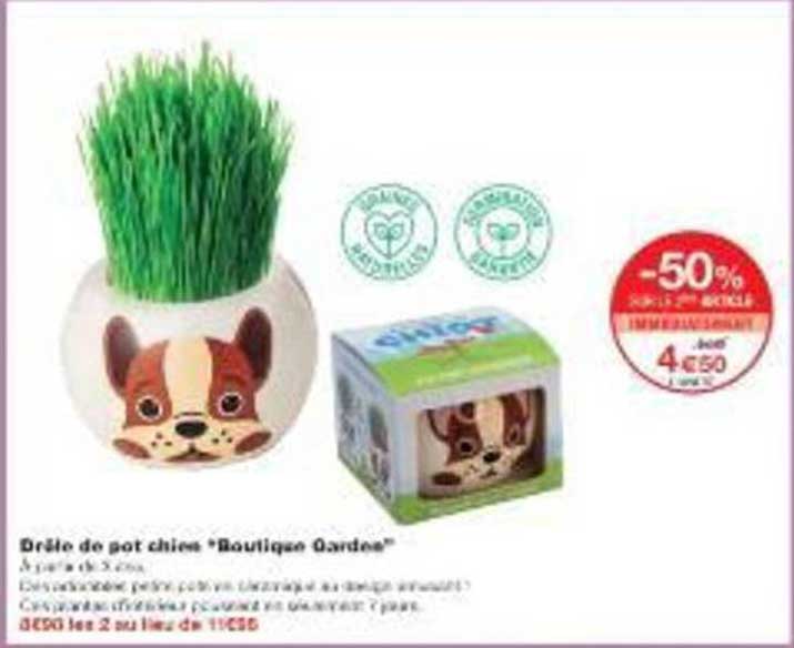 Drôle de pot chien "Boutique Garden"
