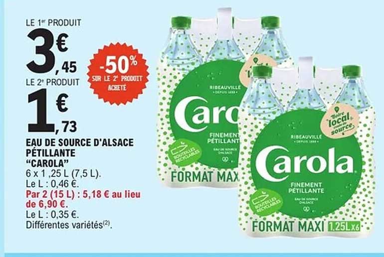 EAU DE SOURCE D'ALSACE PÉTILLANTE “CAROLA”
