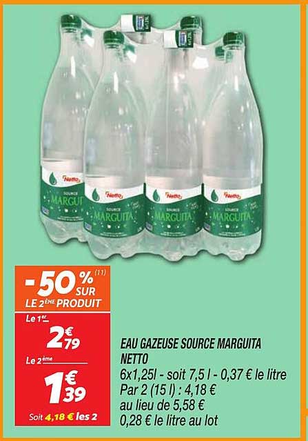 EAU GAZIEUSE SOURCE MARGUITA NETTO
