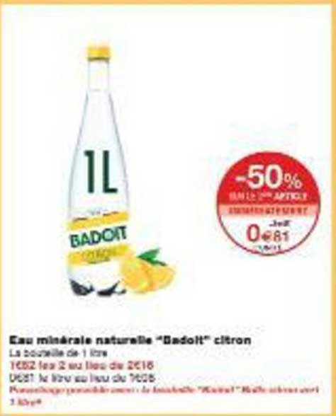 Eau minérale naturelle "Badoit" citron