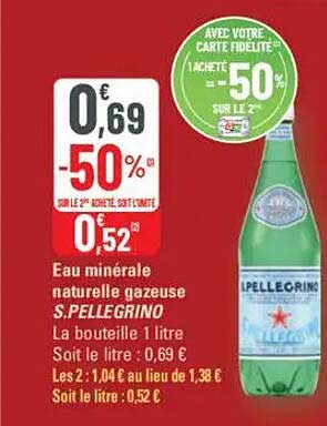 Eau minérale naturelle gazeuse S.PELLEGRINO