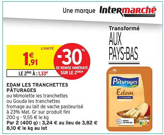 EDAM LES TRANCHETTES PÂTURAGES