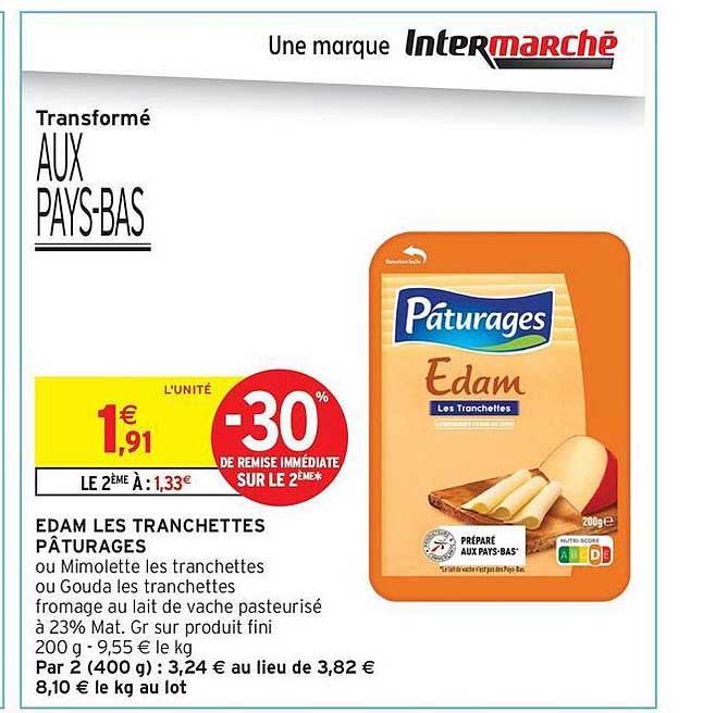 EDAM LES TRANCHETTES PÂTURAGES