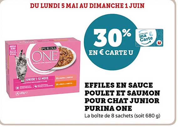 EFFILÉS EN SAUCE POULET ET SAUMON POUR CHAT JUNIOR PURINA ONE