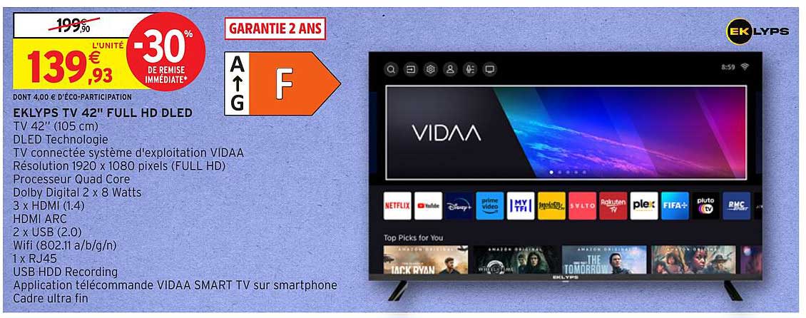 EKLYPS TV 42'' FULL HD DLED