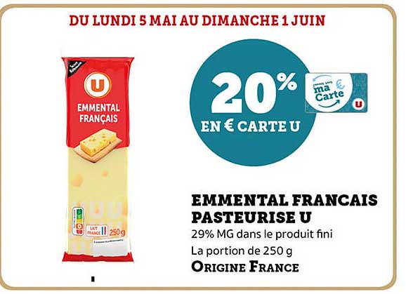 EMMENTAL FRANCAIS PASTEURISE U