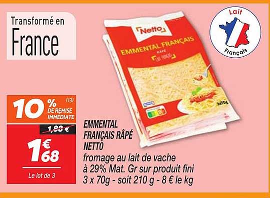 EMMENTAL FRANÇAIS RÂPÉ NETTO