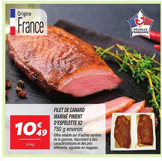 FILET DE CANARD MARINÉ PIMENT D'ESPELETTE X2