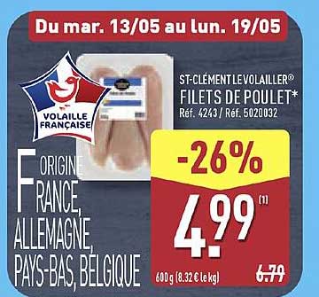 Filets de poulet ST-CLÉMENT LEVOAILLER®