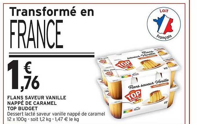 Flans saveur vanille nappé de caramel