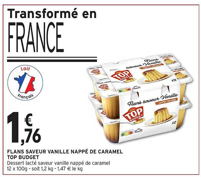 FLANS SAVEUR VANILLE NAPPÉ DE CARAMEL TOP BUDGET