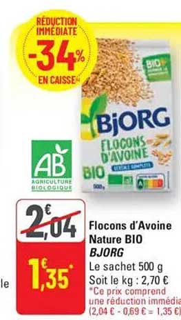 Flocons d'Avoine Nature BIO