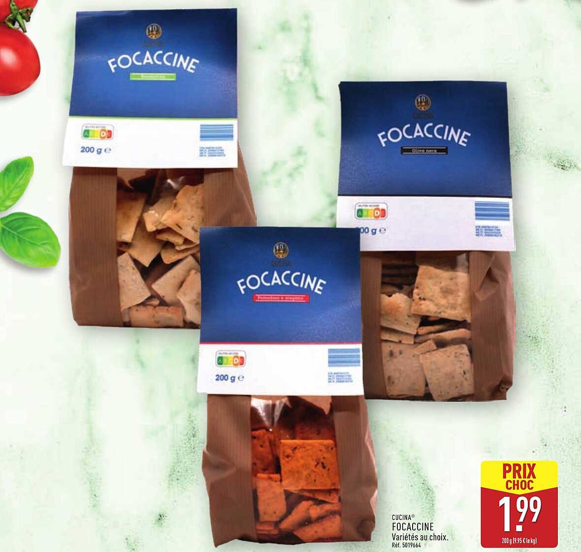 Focaccine Variétés au choix.