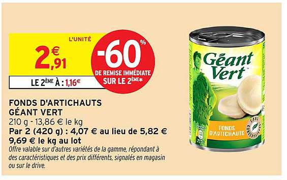 FONDS D'ARTICHAUTS GÉANT VERT