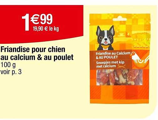 Friandise pour chien au calcium & au poulet