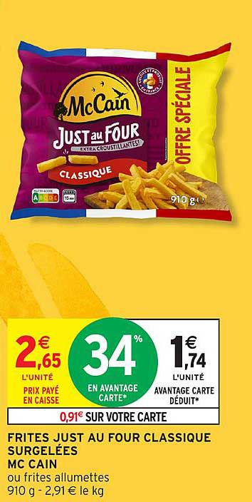 FRITES JUST AU FOUR CLASSIQUE SURGELÉES