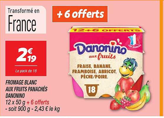 FROMAGE BLANC AUX FRUITS PANACHÉS DANONINO