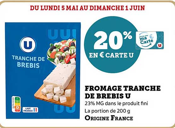FROMAGE TRANCHE DE BREBIS U