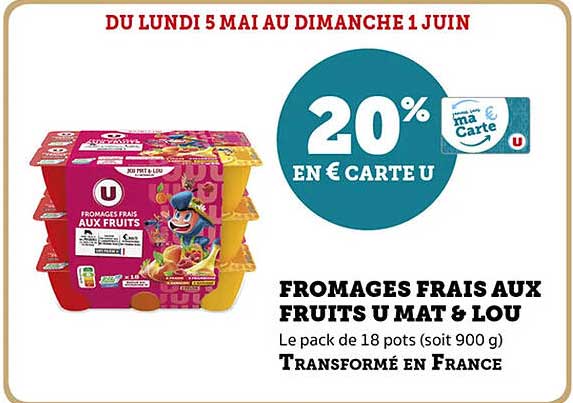 FROMAGES FRAIS AUX FRUITS U MAT & LOU