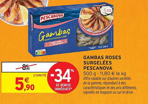 GAMBAS ROSES SURGELÉES PESCANOVA