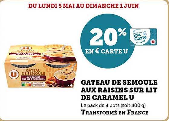 GÂTEAU DE SEM OULE AUX RAISINS SUR LIT DE CARAMEL U