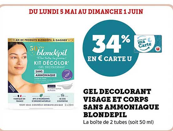 GEL DECOLORANT VISAGE ET CORPS SANS AMMONIAQUE BLONDEPIL