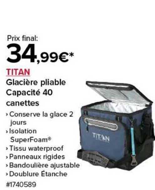 Glacière pliable Capacité 40 canettes