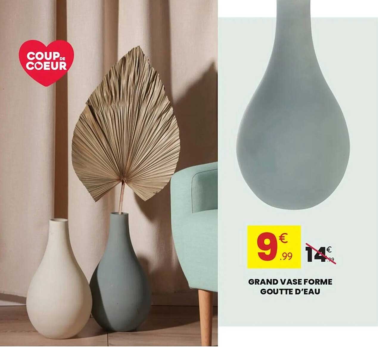 GRAND VASE FORME GOUTTE D'EAU