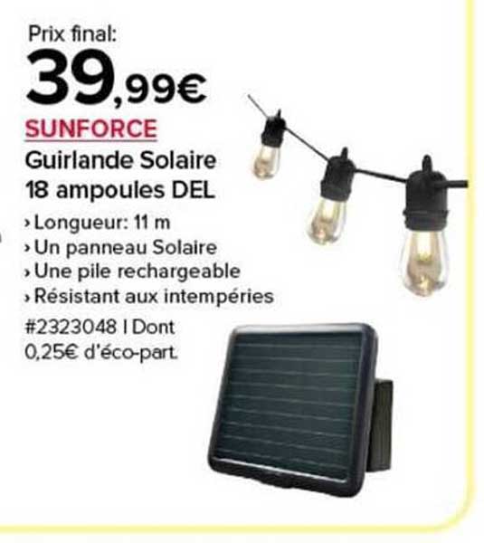 Guirlande Solaire 18 ampoules DEL