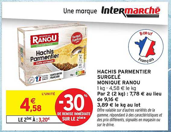 HACHIS PARMENTIER SURGELÉ MONIQUE RANOU