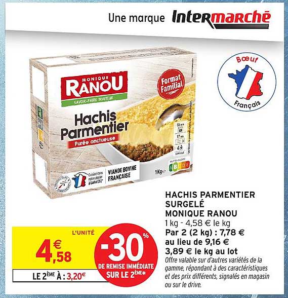 HACHIS PARMENTIER SURGELÉ MONIQUE RANOU