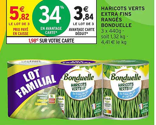 HARICOTS VERTS EXTRA FINS RANGÉS BONDUELLE