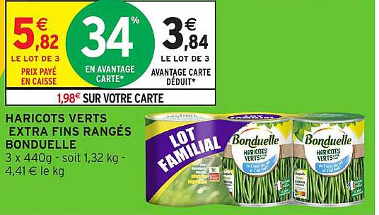 HARICOTS VERTS EXTRA FINS RANGÉS BONDUELLE