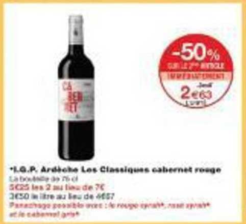 I.G.P. Ardèche Les Classiques cabernet rouge