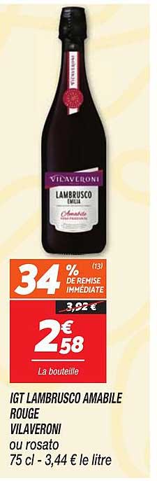 IGT LAMBRUSCO AMABILE ROUGE VILAVERONI