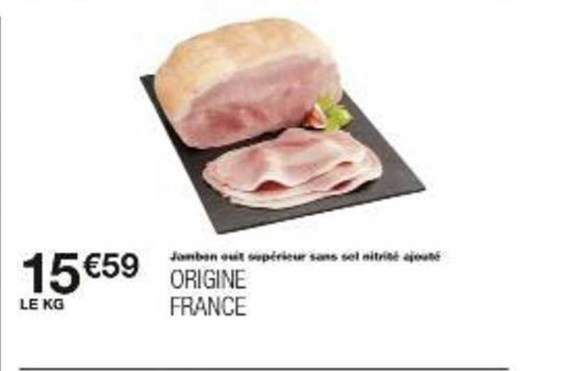 Jambon qui est supérieur sans sel nitrité ajouté