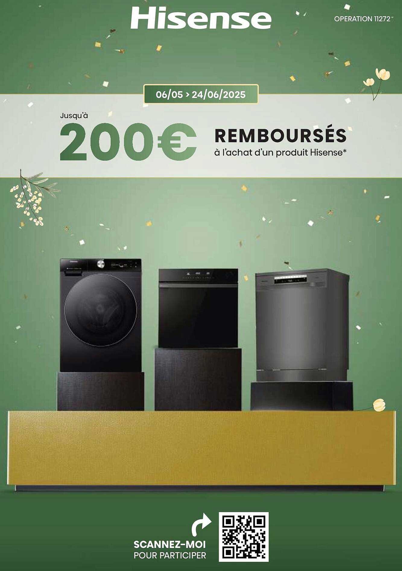 Jusqu'à 200€ REMBOURSES à l'achat d'un produit Hisense*
