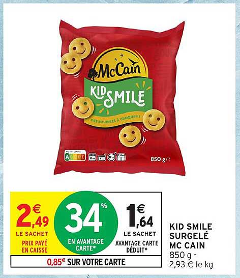 KID SMILE SURGELÉ MC CAIN 850 g