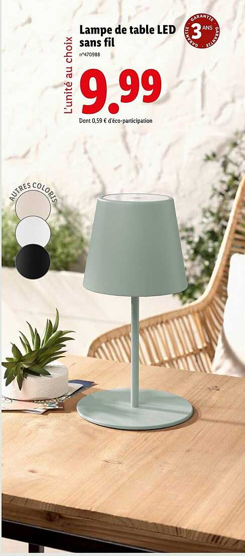 Lampe de table LED sans fil