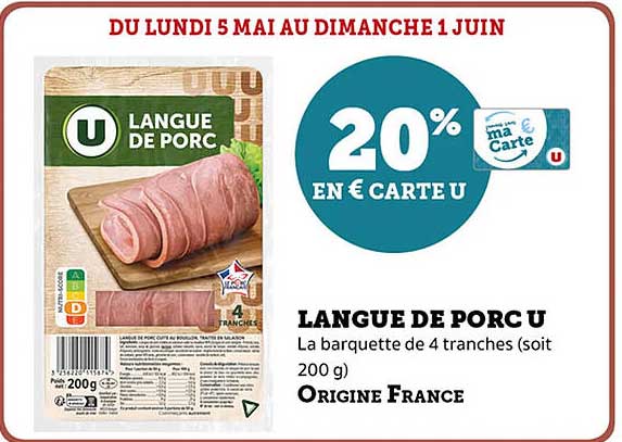LANGUE DE PORC U