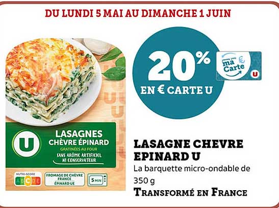 LASAGNE CHEVRE EPINARD U