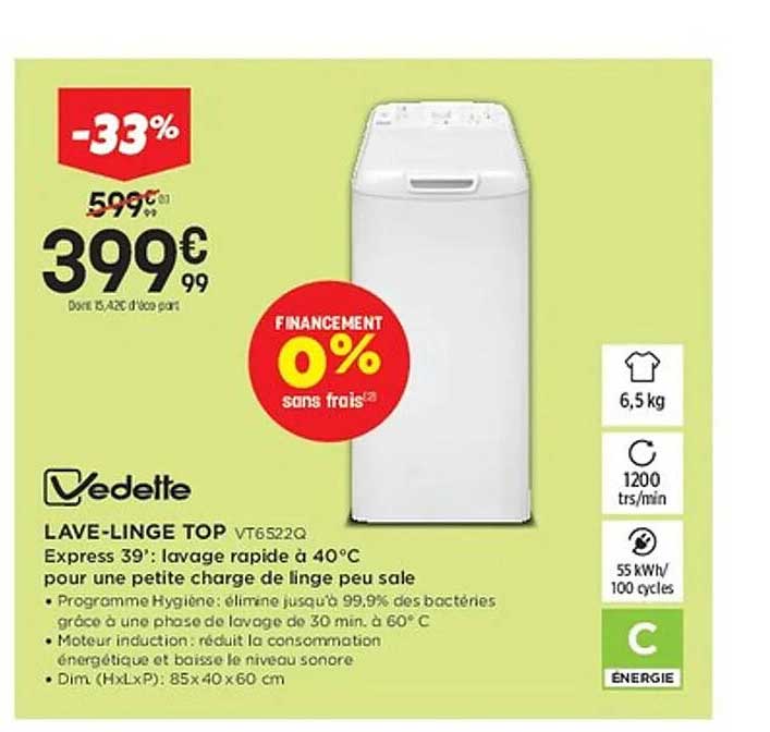LAVE-LINGE TOP VT6522Q
